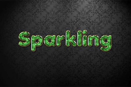 Green Sparkling Jewelry Text Effect