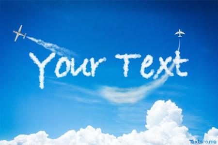 Create a cloud text effect on the sky online