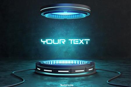 Create a futuristic technology neon light text effect