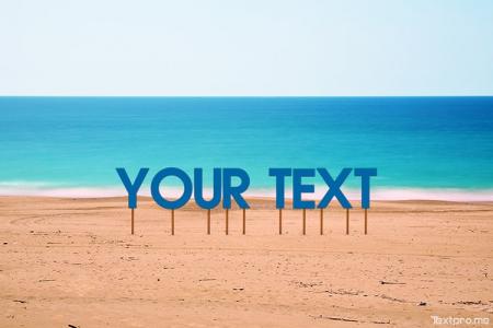Create 3D realistic text effect on the beach online