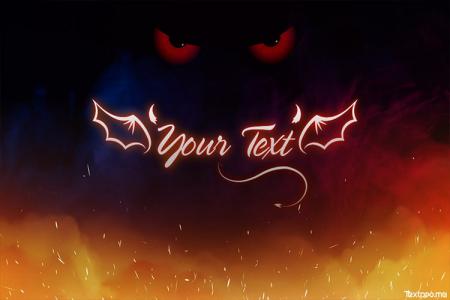 Create neon devil wings text effect online free