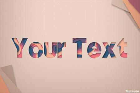 Online multicolor 3D paper cut text effect