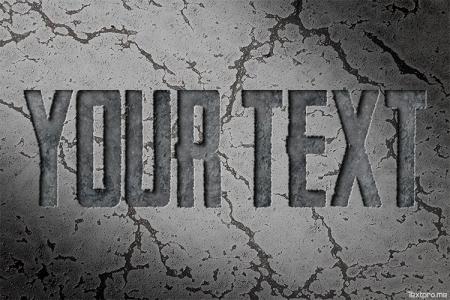 Create embossed text effect on cracked surface