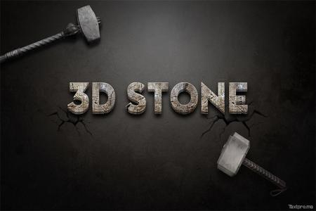 3D stone cracked cool text effect