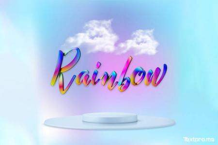 3D rainbow color calligraphy text effect