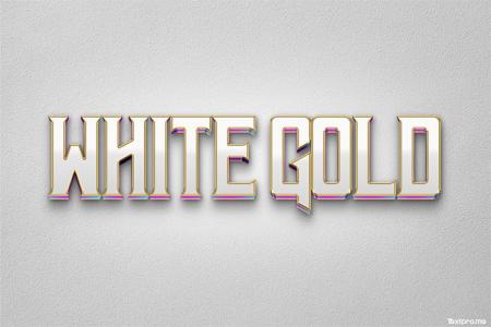 Elegant white gold 3D text effect online free