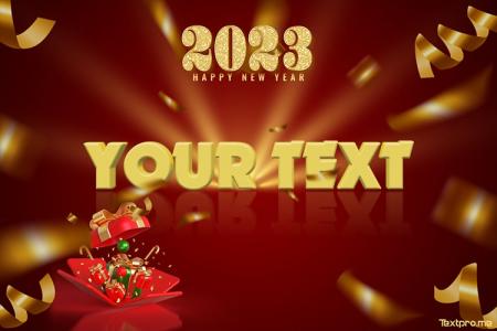 Happy New Year 2023 Greeting 3D Card