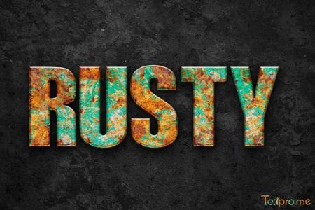 Create a 3D rust style text effect online