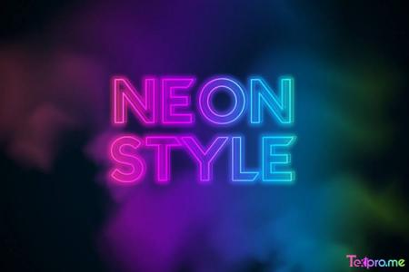 Create gradient neon light text effect online