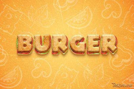 Create burger 3D text effect
