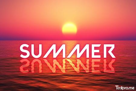 Create sunset light text effects online for free