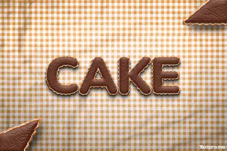 Create 3D chocolate cake text effect online
