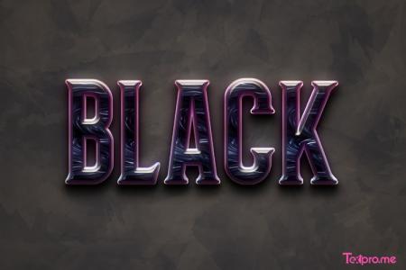 Shiny black 3D text effect generator