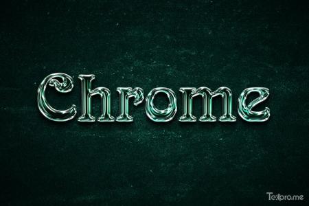 Glossy metallic chrome 3D text effect