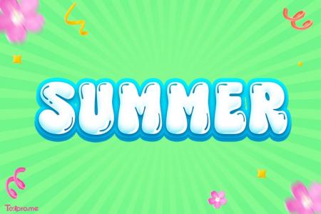 Energetic and adorable 3D summer text effect