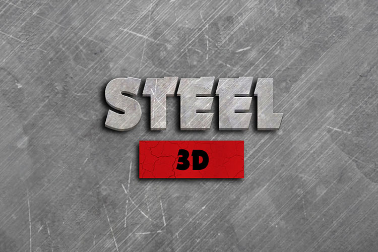 3D Steel Text Effect