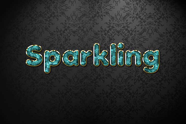 Cyan Sparkling Jewelry Text Effect