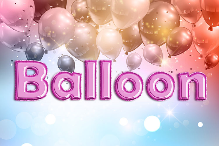 Pink Foil Balloon Text Effect