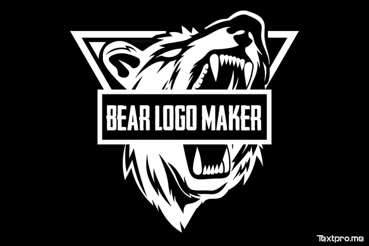 Online black and white bear mascot logo creation