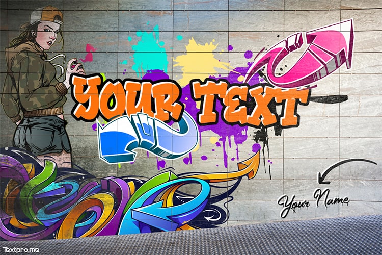 Create a cool graffiti text on the wall