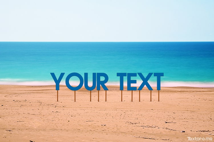 Create 3D realistic text effect on the beach online