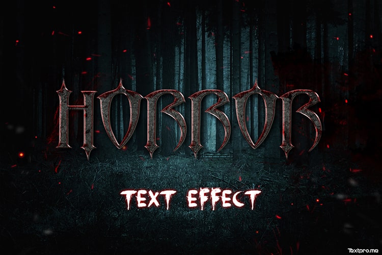 Create a cinematic horror text effect
