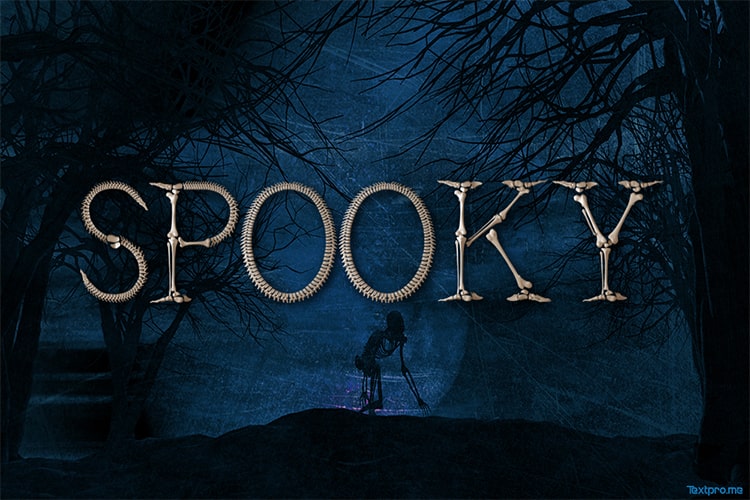 Create Halloween skeleton text effect online