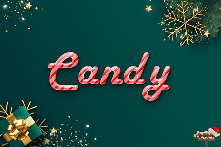 Create Christmas candy cane text effect