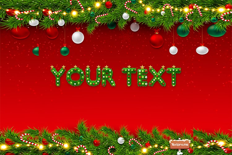 Christmas tree text effect online free