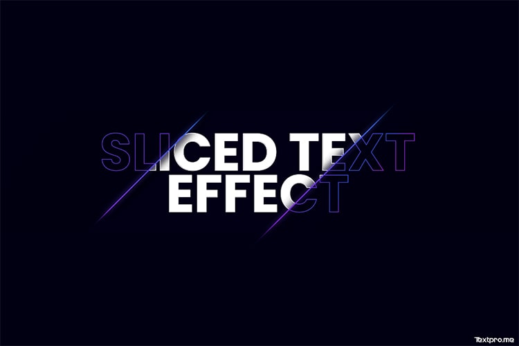 Create light glow sliced text effect online