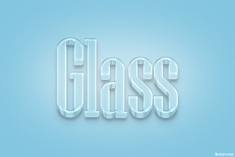 Create 3D style glass text effect online