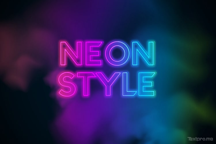 Create gradient neon light text effect online