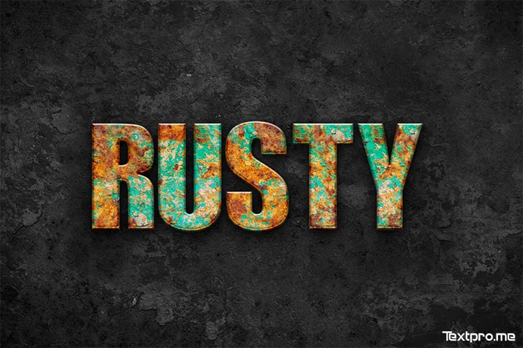 Create a 3D rust style text effect online