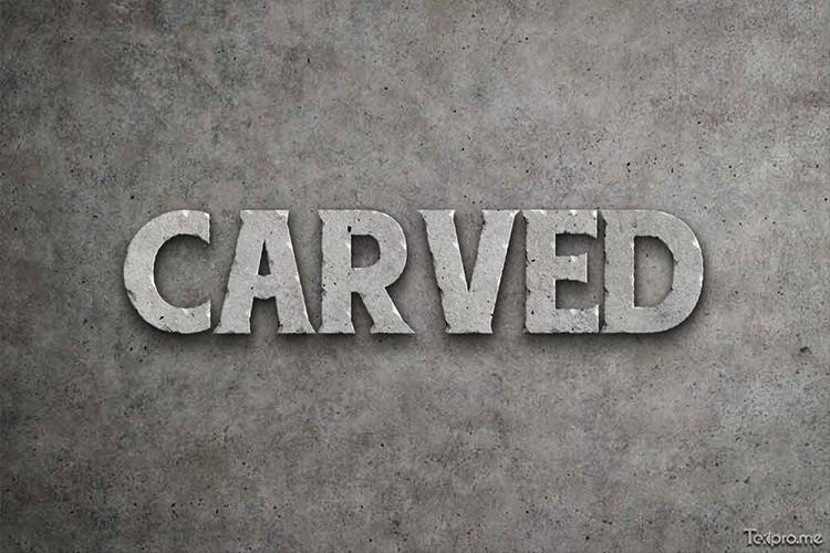 Create carved stone text effect online