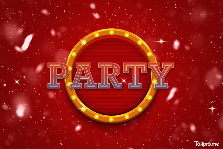 Party text effect with the night event theme