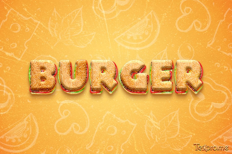 Create burger 3D text effect
