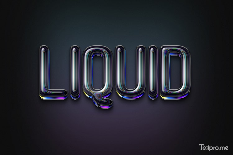 Create 3D liquid metal text effect