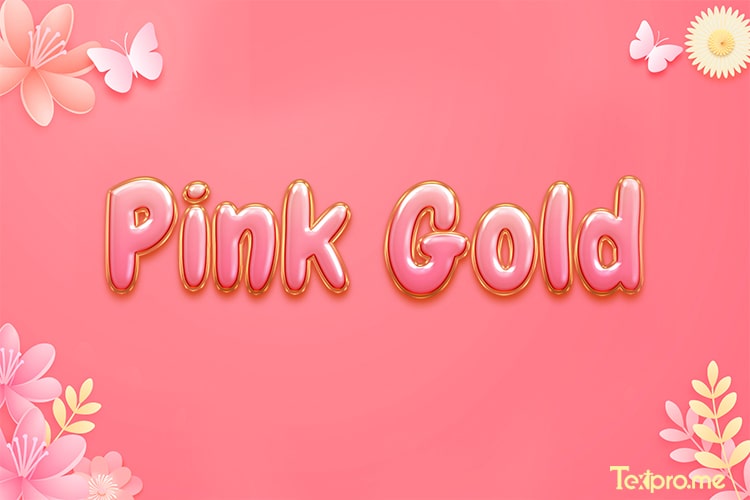 Create pink soft gold text effect online