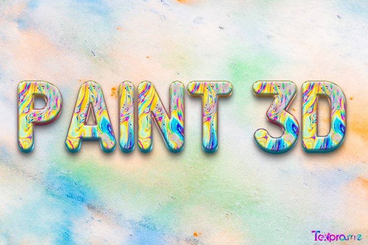Create 3D multicolor paint text effect online