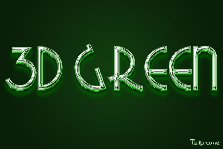 Green chrome 3D text effect generator online