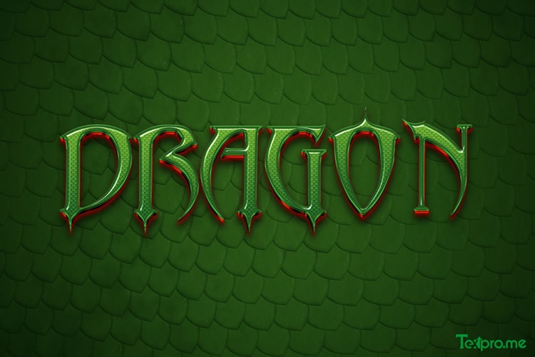 Create 3d dragon scale text effect online