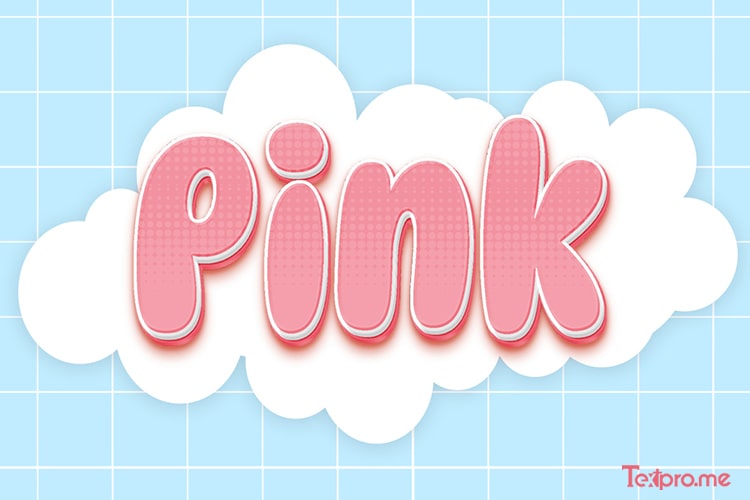 Create pink cute 3D cartoon text effect online