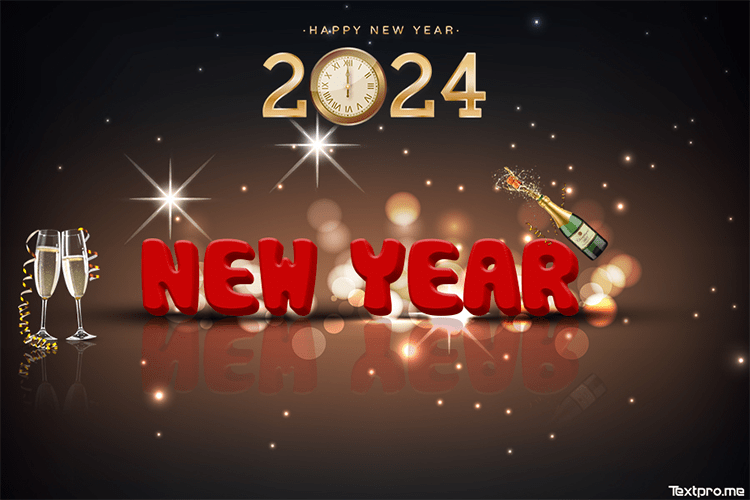 New Year Cards 3D By Name