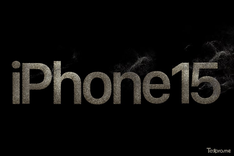 Create a Titanium text effect for the iPhone 15 introduction event