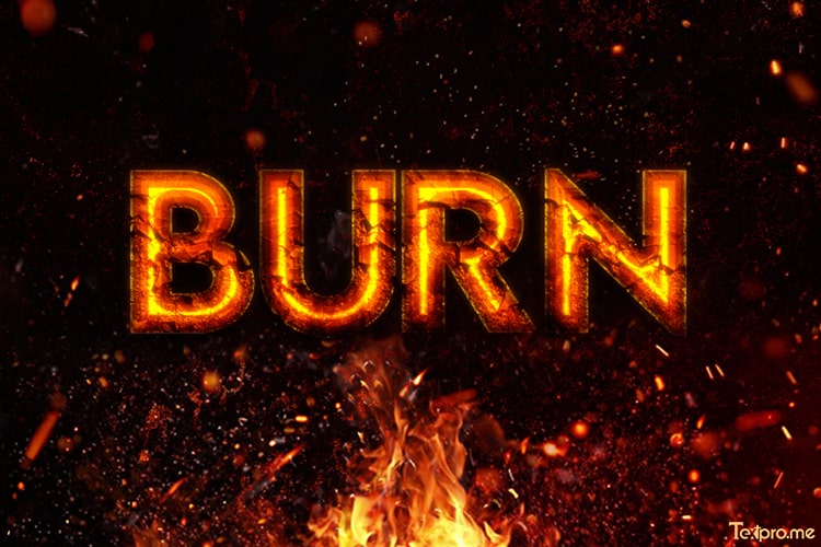 Online real burning text effect generator
