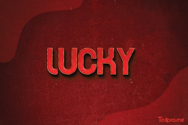 Create online lucky 3D text effects in red
