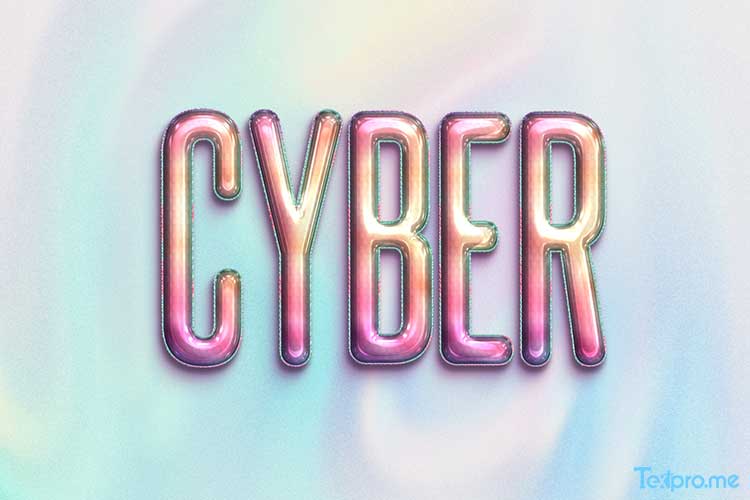 Stunning 3D hologram metallic text effect